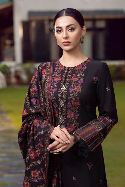 3 Piece Unstitched Heavy Embroidered Dhanak Suit (Embroidered Dhanak Shawl)