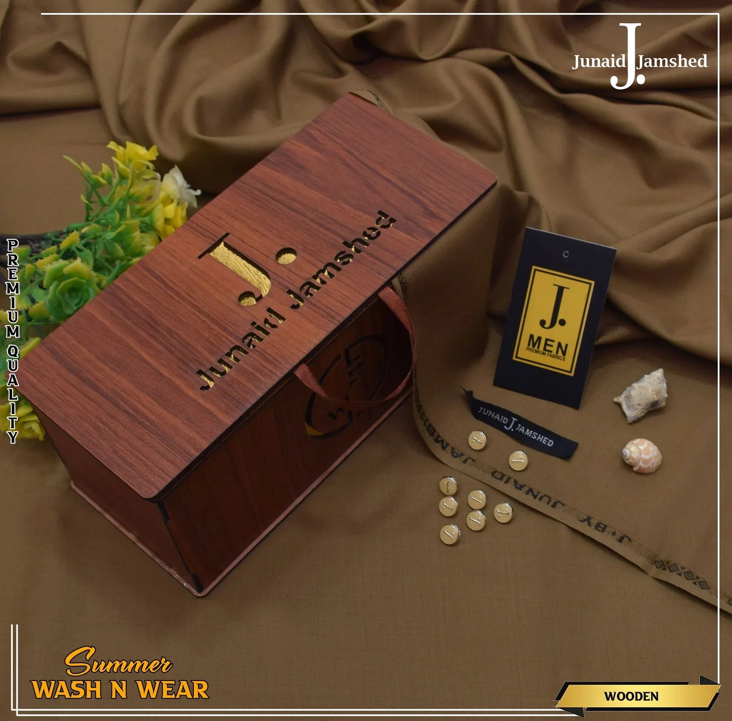 J. PREMIUM QUAILTY WASH N WEAR   (  WOODEN  )