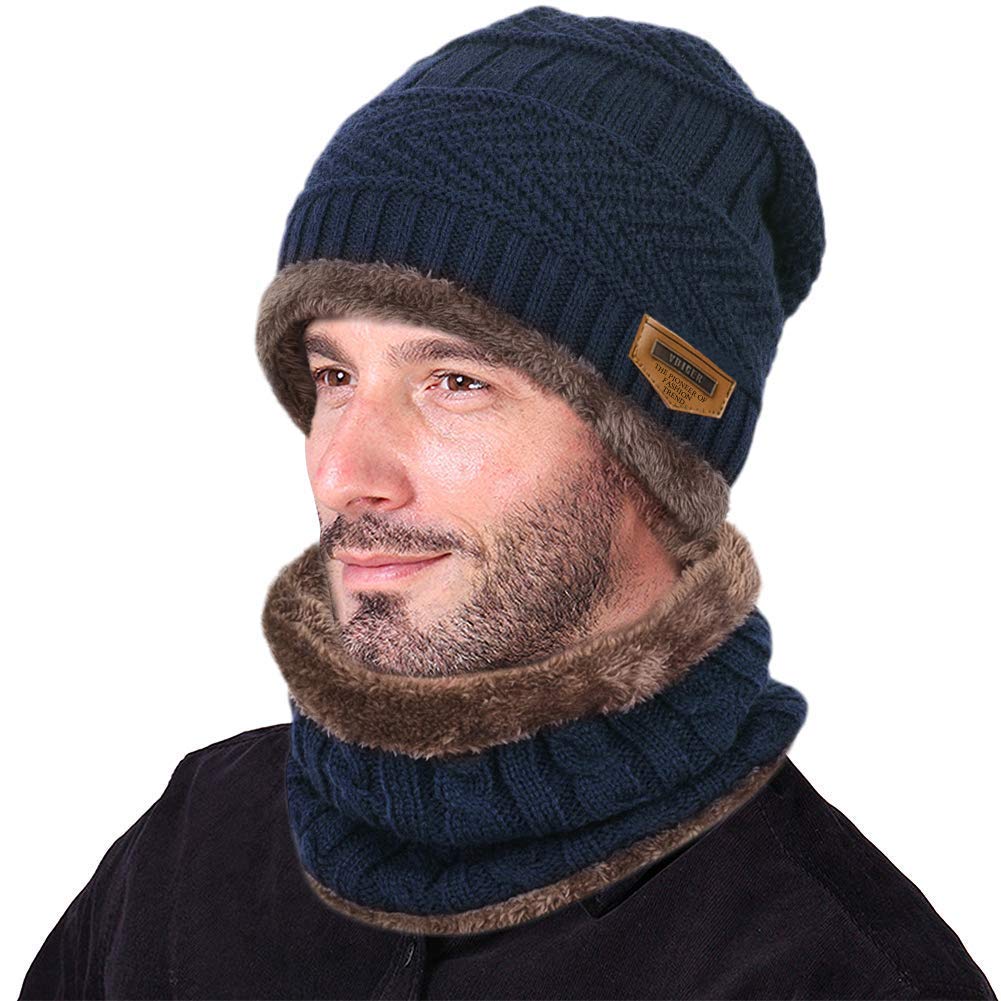 Winter Cap 2 in 1 & Neck Warmer Beanie Set – for Men & Women