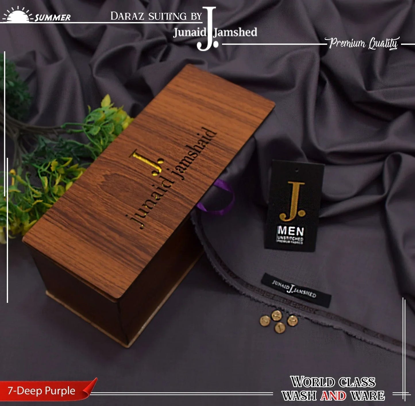 J. PREMIUM QUAILTY WASH N WEAR   (  DEEP PURPLE  )