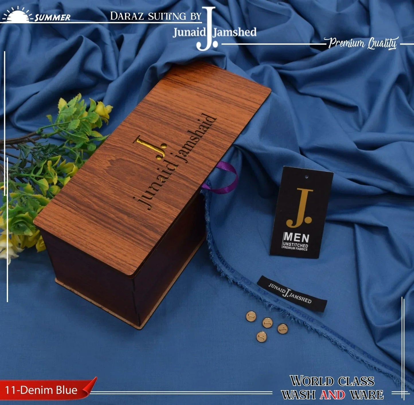 J. PREMIUM QUAILTY WASH N WEAR  (  DENIM BLUE  )