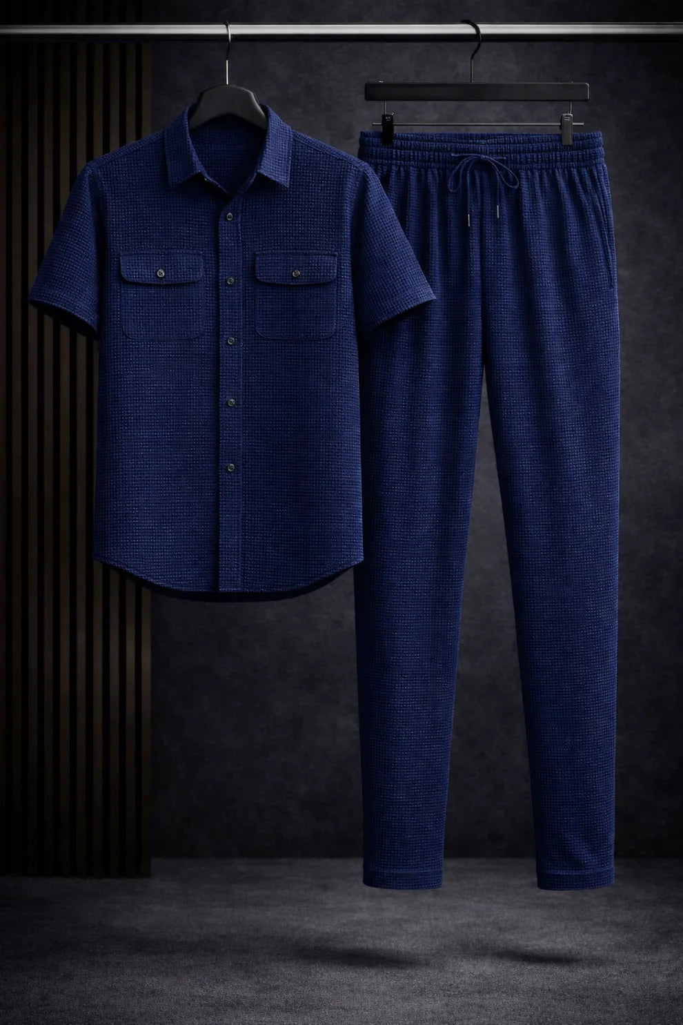 Safari Tracksuit Set (Shirt+Trouser)• Blue Waffle O