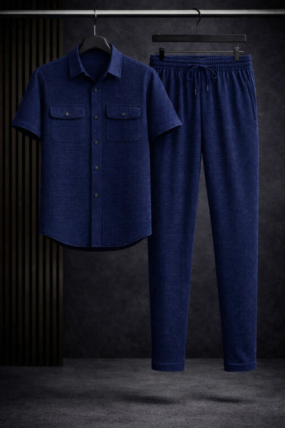 Safari Tracksuit Set (Shirt+Trouser)• Blue Waffle O
