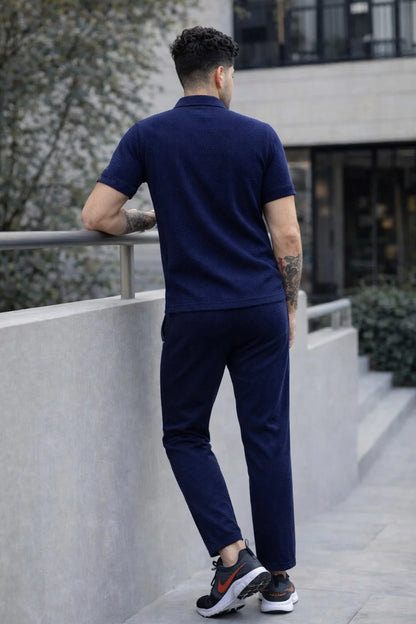Safari Tracksuit Set (Shirt+Trouser)• Blue Waffle O