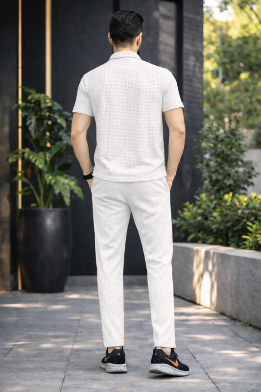 Safari Tracksuit Set (Shirt+Trouser)• Light White O