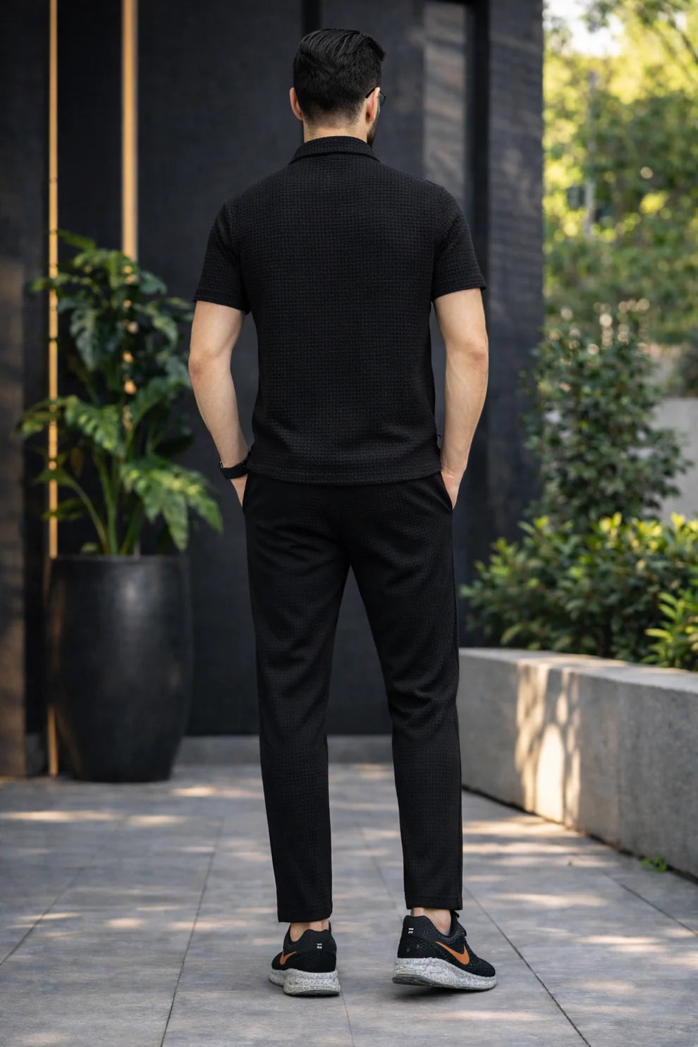 Safari Tracksuit Set (Shirt+Trouser)• Black Waffe O