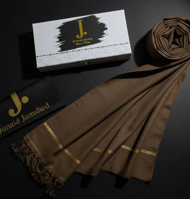 J. MENS PREMIUM ( BROWN ) SHAWL WITH BOX AND BAG + FREE SHIPPING